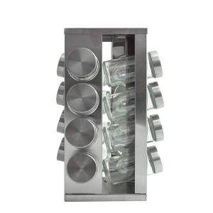 PORTA TEMPEROS GIRATORIO EM INOX COM 16 PEÇAS - MG7776