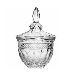 BOMBONIERE DE VIDRO COM HASTE E TAMPA 20CM - UH0100021