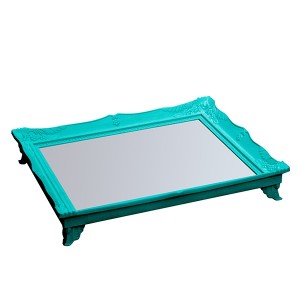 BANDEJA ESPELHADA VERDE 24,5 X 29,5 CM