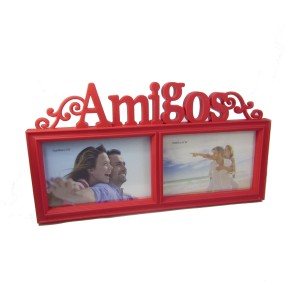 PORTA RETRATO DE PLASTICO DUPLO AMIGOS 10X15 - PR001A-VM