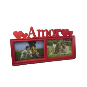 PORTA RETRATO DE PLASTICO DUPLO AMOR 10X15 - PR003-VM