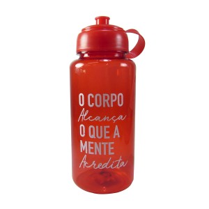 GARRAFA PLASTICA SQUEEZE 1.L O CORPO ALCANÇA O QUE A MENTE ACREDITA - 95351-VM
