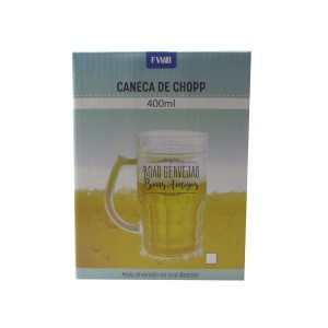 CANECA PARA CHOPP PLASTICO 400ML PAUSA PARA UMA GELADA - 99905-2