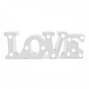 LUMINARIA LOVE DE PLASTICO 30X11X4CM BRANCA - 92745-BR