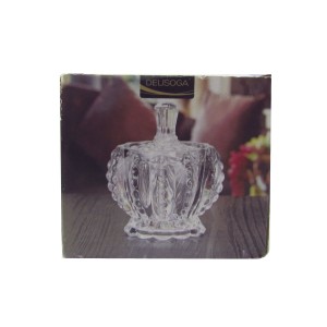 BOMBONIERE DE VIDRO INCOLOR COM TAMPA 12 X 8 CM - V1015