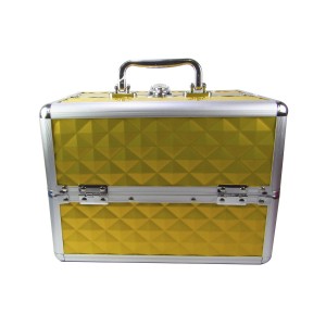 MALETA PARA MAQUIAGEM EM ALUMÍNIO 26X18X19 - HC82342-AM