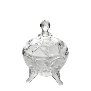 BOMBONIERE DECORADA EM VIDRO 14,5 X 10 CM - MC92TU