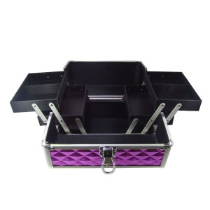 MALETA PARA MAQUIAGEM EM ALUMÍNIO 26X18X19 - HC82342-PTA