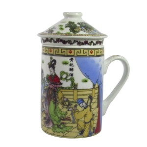 CANECA COM DIFUSOR E TAMPA ORIENTAL 250ML 14,5CM