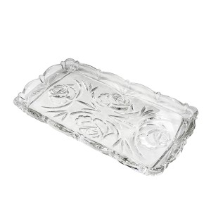 PETISQUEIRA DECORADA EM VIDRO 25 X 14 X 2 CM - VDA0203