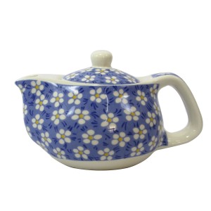 BULE CHALEIRA COM INFUSOR CERÂMICA  FLORAL 250 ML - BUL03A-AZ