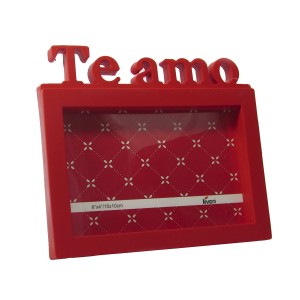 PORTA RETRATO DE PLASTICO HORIZONTAL  10X15 - EU TE AMO 3428-VM