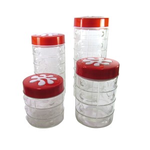 JOGO DE POTES PARA MANTIMENTOS 4 PEÇAS 750/1150/1600/2100ML - VDA0403 -VM