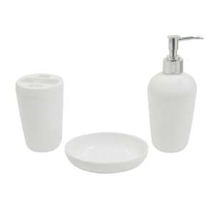 JOGO PARA BANHEIRO DE PLASTICO COM 3 PECAS -CA04040-BR
