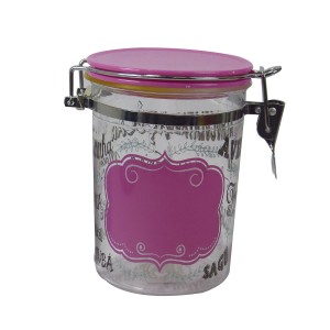 POTE HERMÉTICO DE ACRILICO - 750ML ( TEMA FRASES COR ROSA) - CLA15039-B