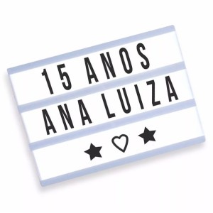 ENFEITE LETREIRO LUMINOSO DE PLÁSTICO ( LIGHT BOX ) 11X15CM - N52874-PT