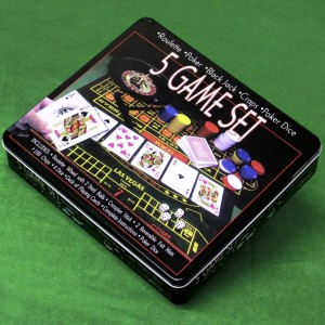 JOGO DE FICHAS PARA POKER 100 FICHAS PLASTICO NA LATA - MB87055