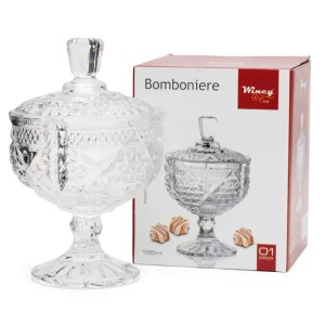 BOMBONIERE DE VIDRO COM PEDESTAL - 15CM - VDA07014