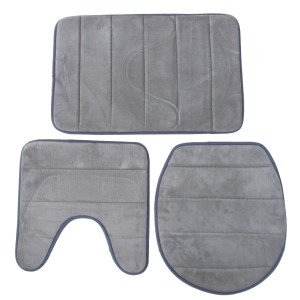 JOGO DE TAPETE PARA BANHEIRO DE POLIÉSTER COM 03 PCS - 95003-CZ