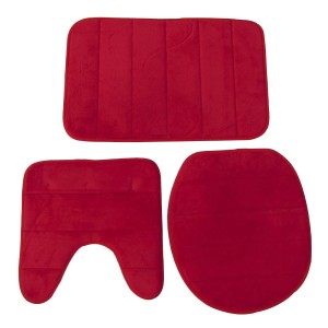 JOGO DE TAPETE PARA BANHEIRO DE POLIÉSTER COM 03 PCS - 95003-VM