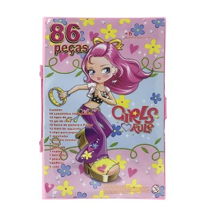 ESTOJO ESCOLAR 86 PECAS MENINA PANDEIRO - MT86GIRL-PAN