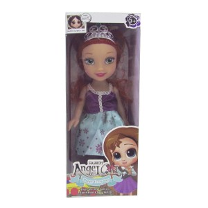 BONECA DE PLÁSTICO 26,5CM COM VESTIDO TIFFANY E ROXO - JB671-5