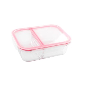 POTE COM DIVISORIA  EM VIDRO TAMPA EM PLASTICO 600 ML - CA12230-ROSA