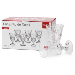 JOGO DE TAÇA DE VIDRO COM 6 PEÇAS - 150 ML - VDA03043