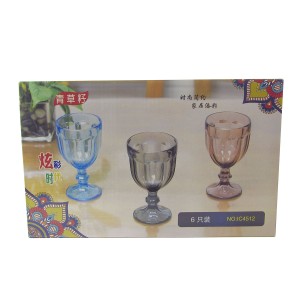 JOGO DE TAÇA DE VIDRO COM 6 PEÇAS - COLOR - N59733