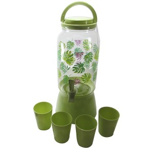 SUQUEIRA DE PLÁSTICO 3.3L  COM 4 COPOS DE PLÁSTICO  - 1637-VD