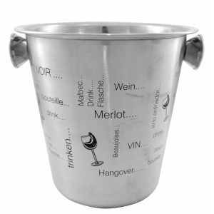 BALDE DE GELO PARA VINHO DE INOX 21CM CAPACIDADE DE 4 LITROS - CA09380