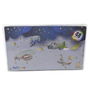 ESTOJO ESCOLAR 48 PECAS TRANSPARENTE - ESTAMPA AVIÃO   - MT48T-1