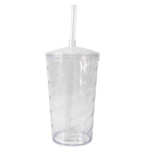 COPO COM CANUDO DE PLÁSTICO PARA LEMBRANÇAS E PERSONALIZAÇÕES 500 ML - 13-TR