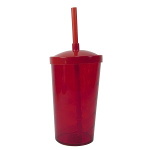 COPO COM CANUDO DE PLÁSTICO PARA LEMBRANÇAS E PERSONALIZAÇÕES 500 ML - 18-VM