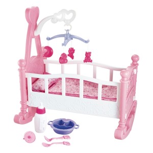 BERÇO PARA BONECA DE PLASTICO COM MOBILE - DMT5370