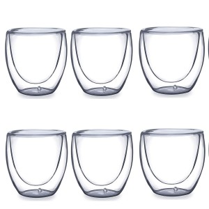 JOGO DE COPO DE VIDRO COM 6 PEÇAS PARA CHÁ OU CAFÉ BOROSSILICATO 70 ML - 6298