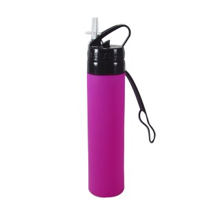 GARRAFA DE SILICONE DOBRÁVEL - 600ML -TX0227-PK