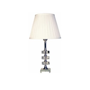 ABAJUR DE CRISTAL COM CUPULA DRAPEADA BRANCA BIVOLT 53 CM - 635