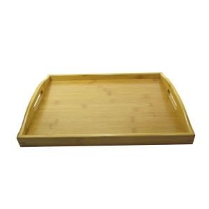 BANDEJA EM BAMBU COM ALÇA PARA SERVIR 30X40 CM RETANGULAR - 73425