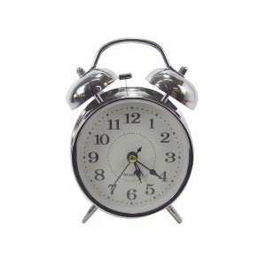 RELÓGIO DESPERTADOR DE METAL PRATA - 15CM - 4635