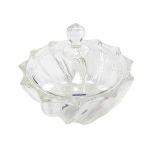 BOMBONIERE DE VIDRO COM TAMPA DIAMONDS  16.5CM - DM601