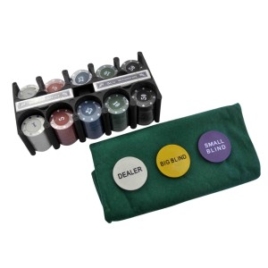 JOGO DE POKER 200 FICHAS NUMERADAS NA LATA EM ALUMINIO - IM200LY