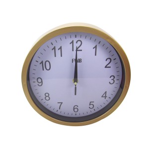 RELOGIO DE PAREDE DE PLÁSTICO  GOLD ROSE COM FUNDO BRANCO 19CM - 96320