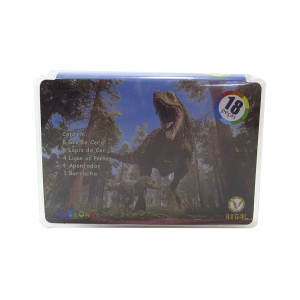 ESTOJO ESCOLAR 18 PECAS TRANSPARENTE - ESTAMPA DINOSSAURO   - MT18T-4