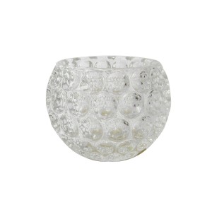 CASTIÇAL DE VIDRO COM DETALHES NO VIDRO 7CM - GDR0208