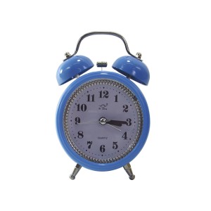 MINI RELÓGIO DESPERTADOR DE METAL DE MESA - 12CM -  XT0250-AZ
