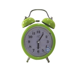 MINI RELÓGIO DESPERTADOR DE METAL DE MESA - 12CM -  XT0250-VD