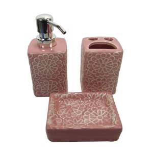 KIT DE BANHEIRO DE PORCELANA COM 03 PEÇAS - 99887-RS