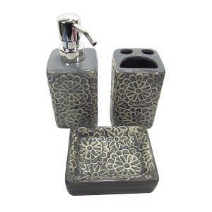 KIT DE BANHEIRO DE PORCELANA COM 03 PEÇAS - 99887-CZ