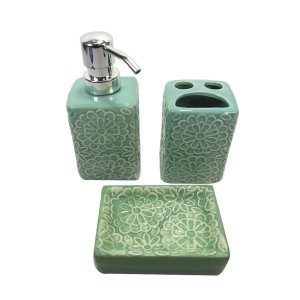 KIT DE BANHEIRO DE PORCELANA COM 03 PEÇAS - 99887-TI